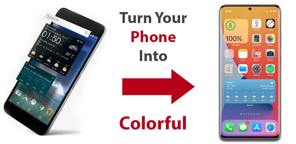 HiPhone Launcher: Phone 15 Capture d'écran 1