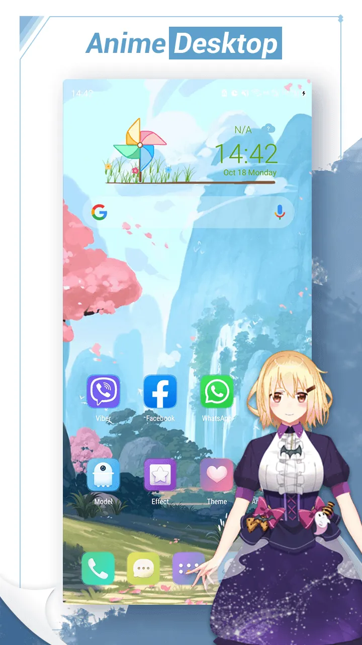 Aperçu de l'écran de l'application Anime Launcher 2