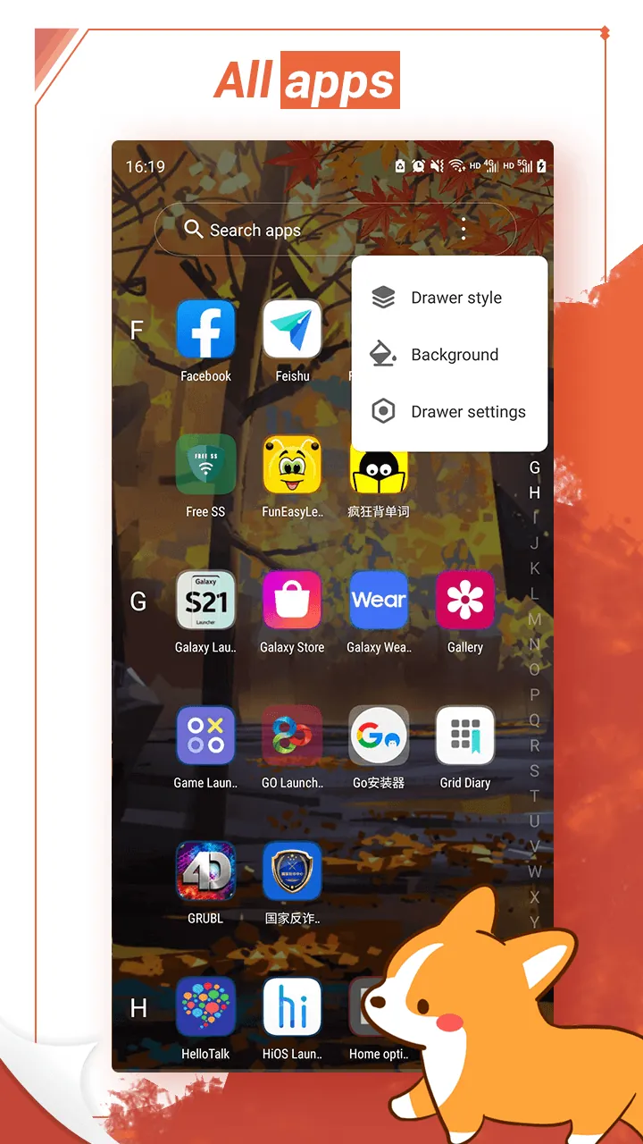 Aperçu de l'écran de l'application Anime Launcher 3