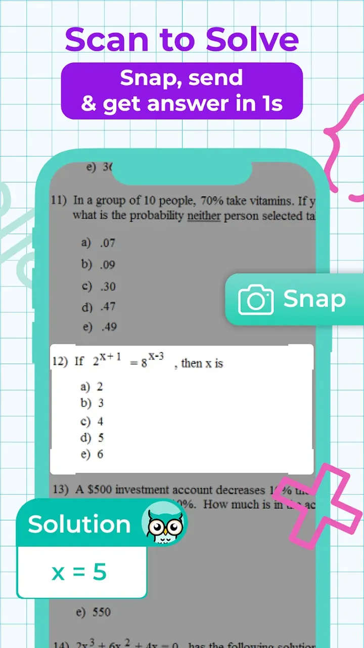 Capture d'écran 2 de Homework Helper AI Math Solver MOD APK