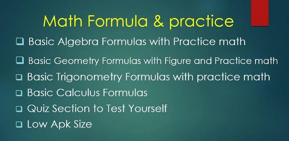 Aperçu 1 de Math Formula with Practice