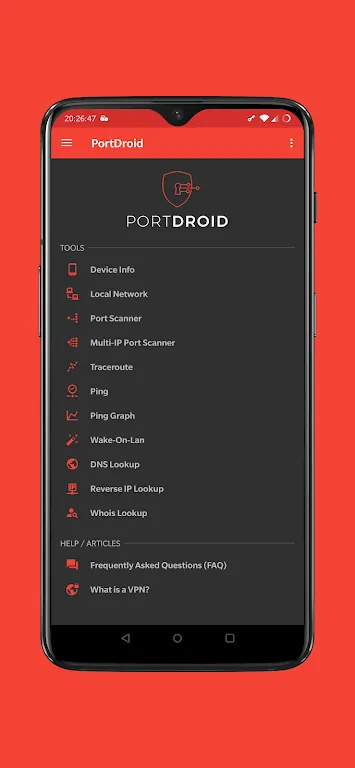 Capture d'écran de l'application PortDroid 6