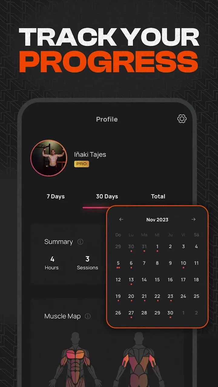 Capture d'écran 5 de l'application Calisteniapp Workout