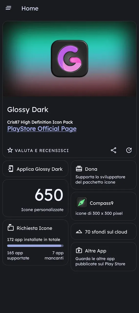 Capture d'écran Glossy Dark - Icon Pack 2