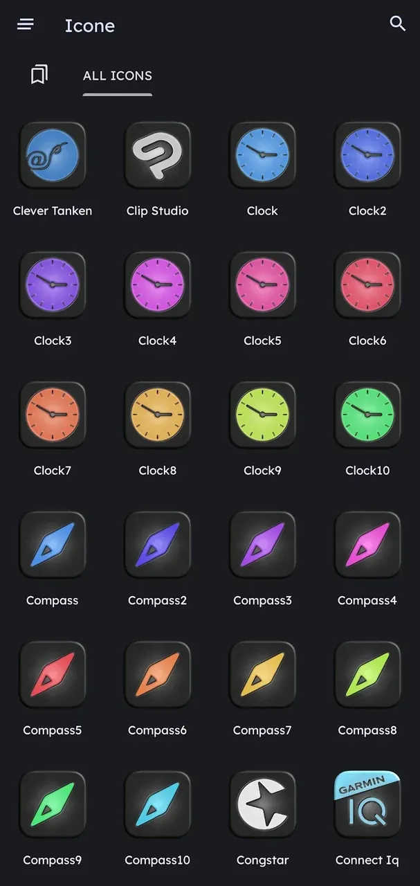Capture d'écran Glossy Dark - Icon Pack 4