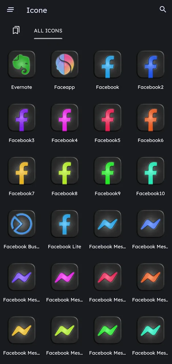 Capture d'écran Glossy Dark - Icon Pack 6