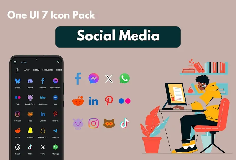 Capture d'écran de prévisualisation de One UI 7 Icon Pack 4