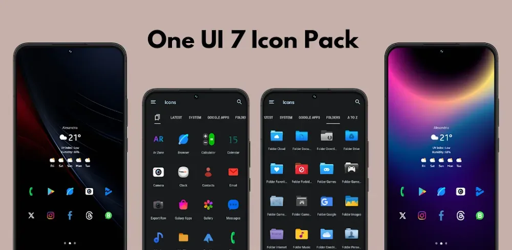 Capture d'écran de prévisualisation de One UI 7 Icon Pack 1
