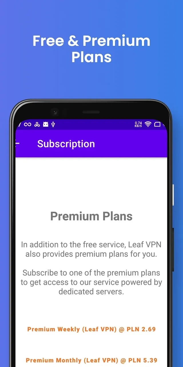 Capture d'écran de l'application Leaf VPN 4