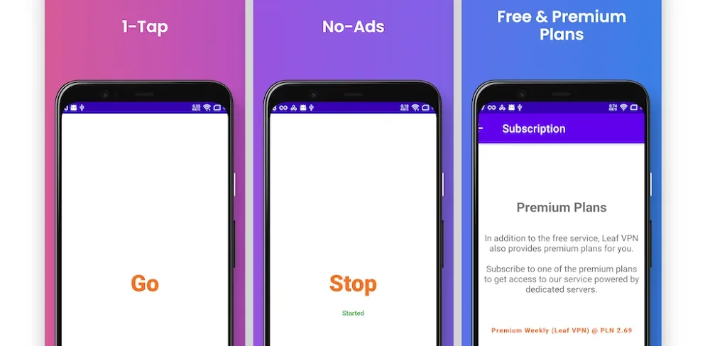 Capture d'écran de l'application Leaf VPN 1