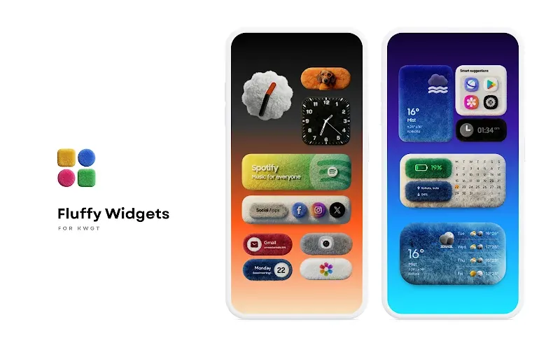 Fluffy Widgets KWGT Capture d'écran 2