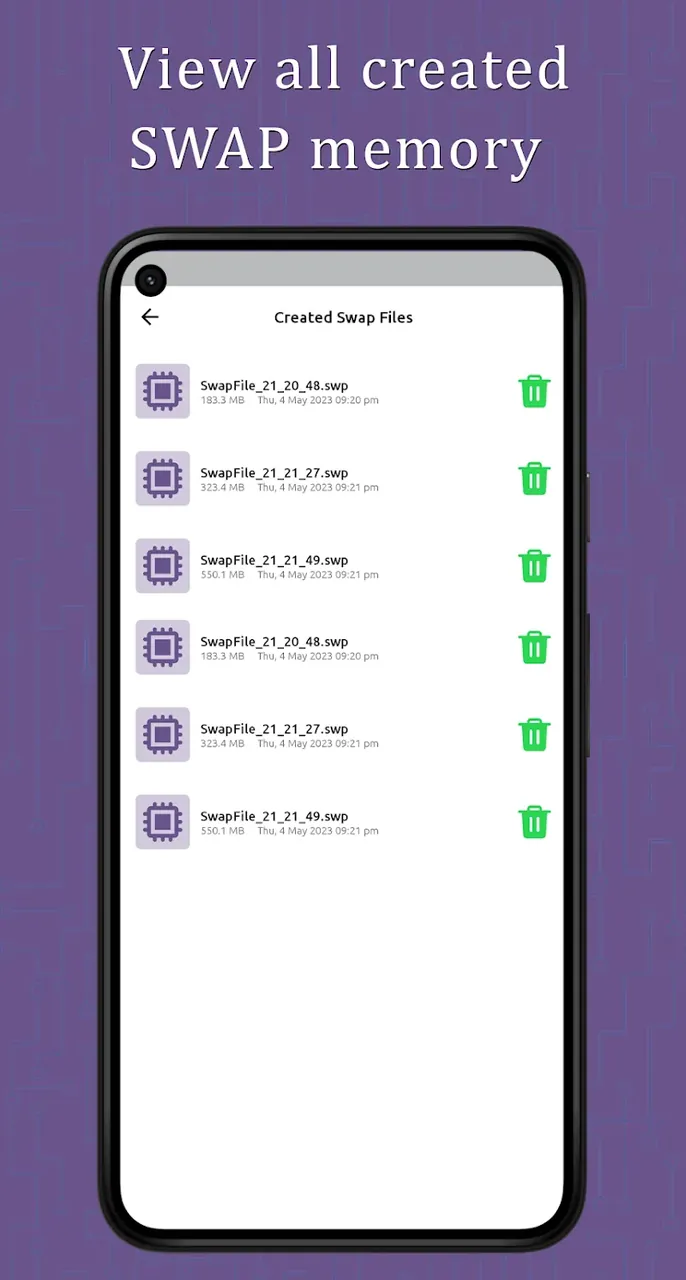 Capture d'écran de l'application RAM Swapper 5