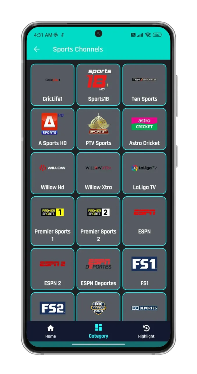 Capture d'écran de prévisualisation de Sportzfy TV 2