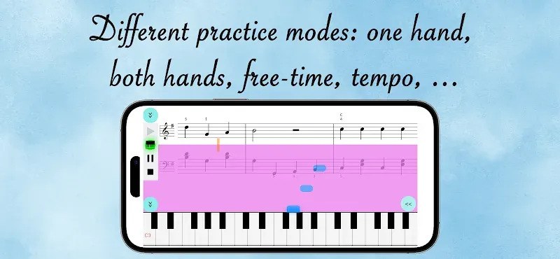 Aperçu de l'application Piano eTutor 3