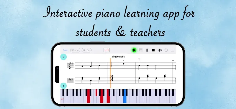 Aperçu de l'application Piano eTutor 2