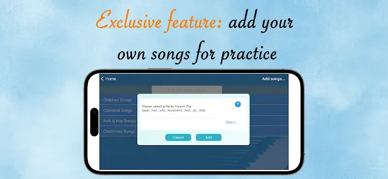 Aperçu de l'application Piano eTutor 6
