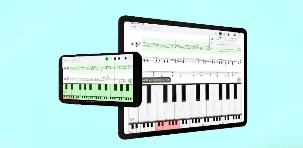Aperçu de l'application Piano eTutor 1
