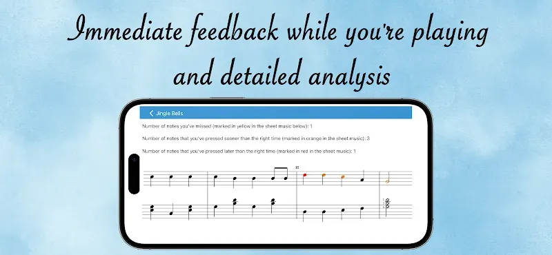 Aperçu de l'application Piano eTutor 4