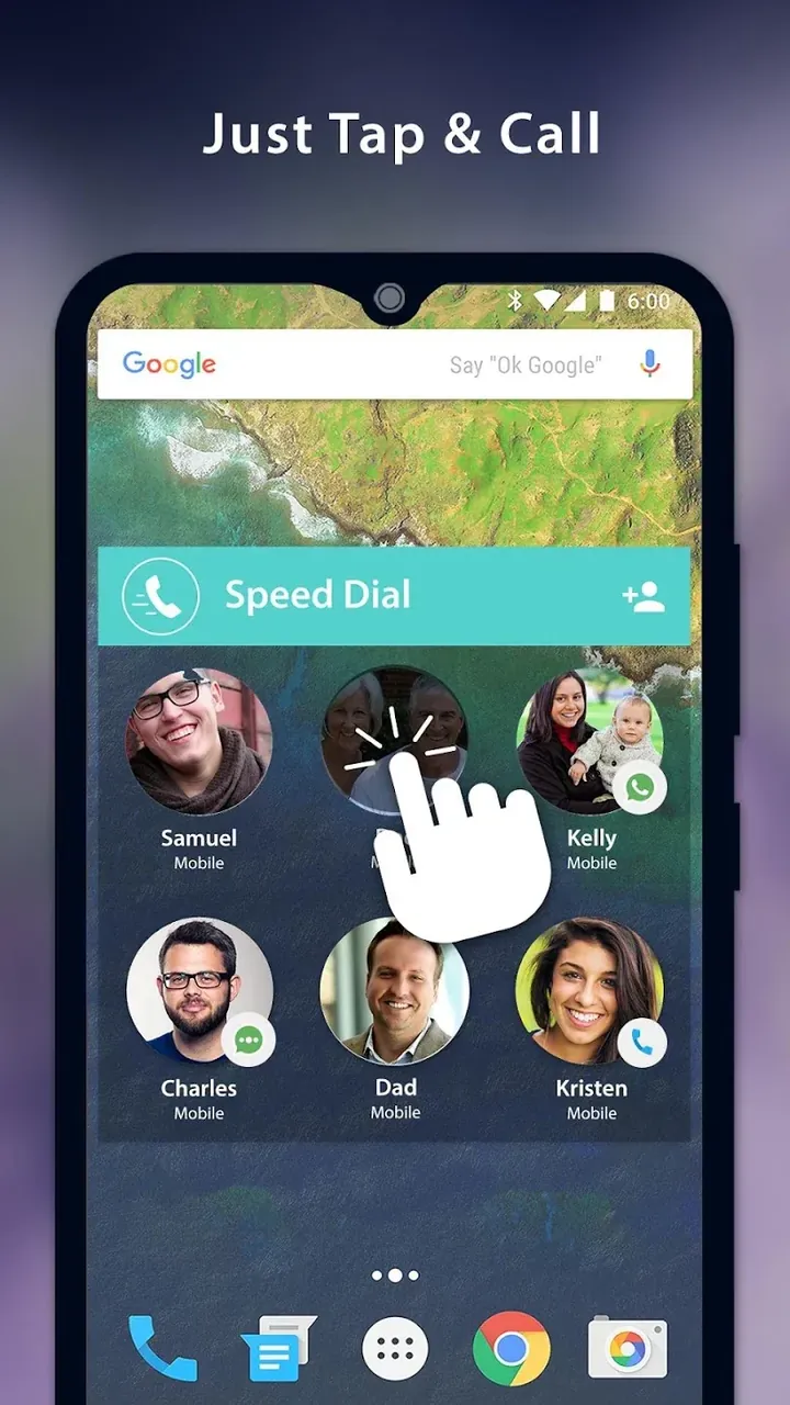 Aperçu de l'application Speed Dial Widget 3