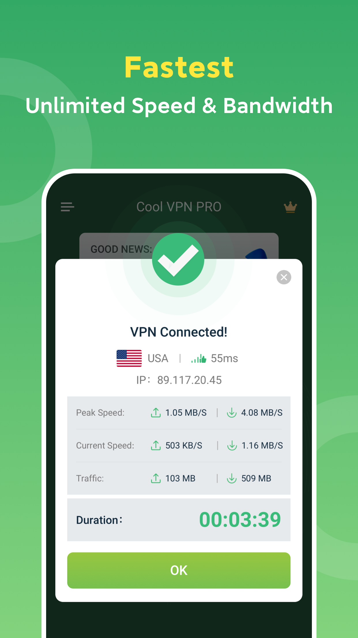 Aperçu de l'application Cool VPN Pro: Secure VPN Proxy 3