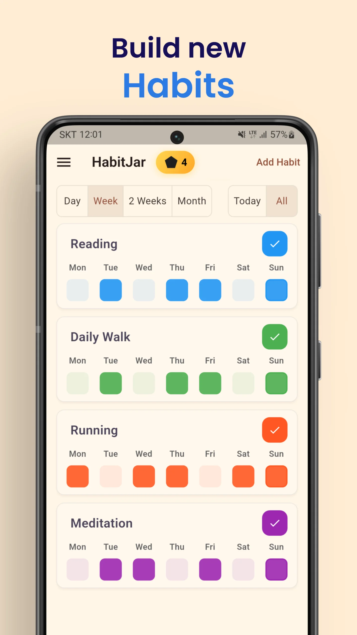 Habit Tracker & ToDo: HabitJar Capture d'écran 3