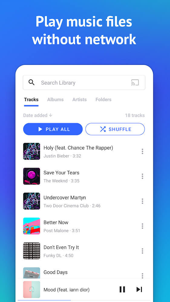 Capture d'écran de l'application Nomad Music 3
