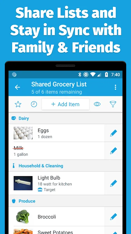 Capture d'écran de l'application AnyList 3