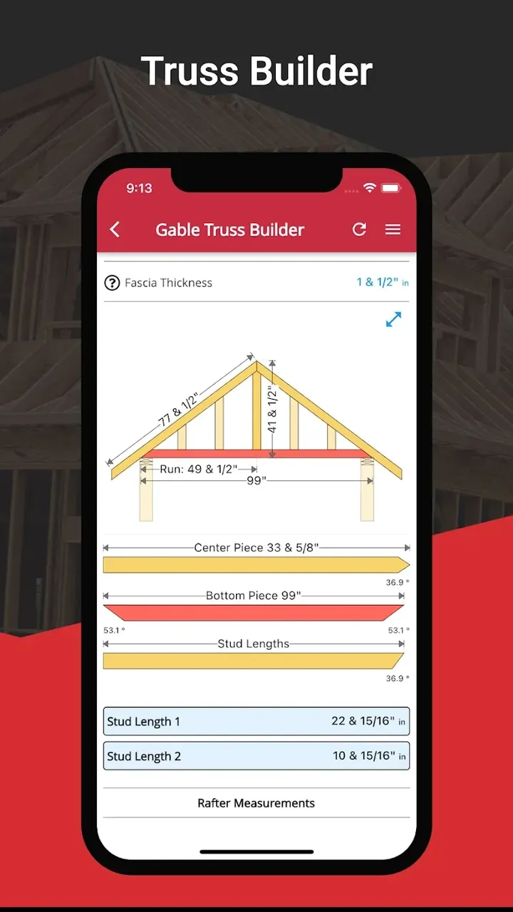 Capture d'écran RedX Roof - Rafter Calculator 5