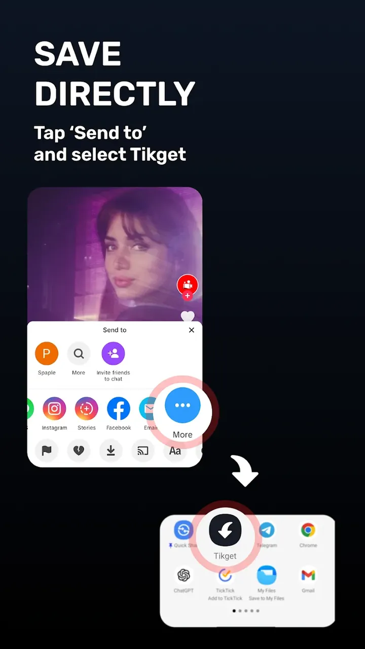 Capture d'écran 4 de Tikget - Video Downloader
