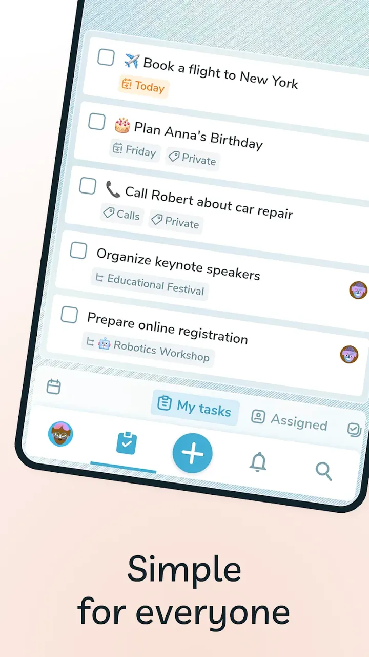 Ping : Aperçu de l'écran 2 Liste de tâches IA & Planificateur