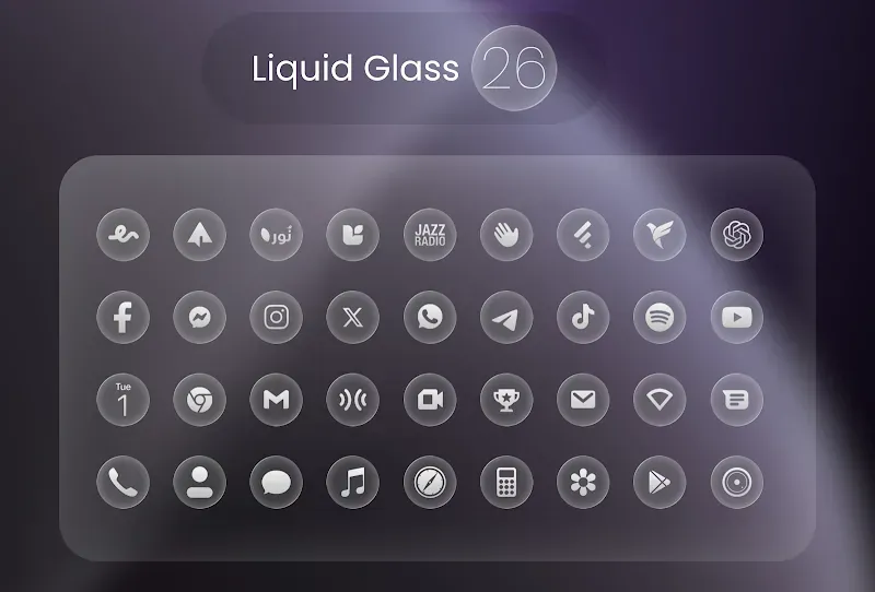 Capture d'écran 2 de Liquid Glass 26 Round Icons