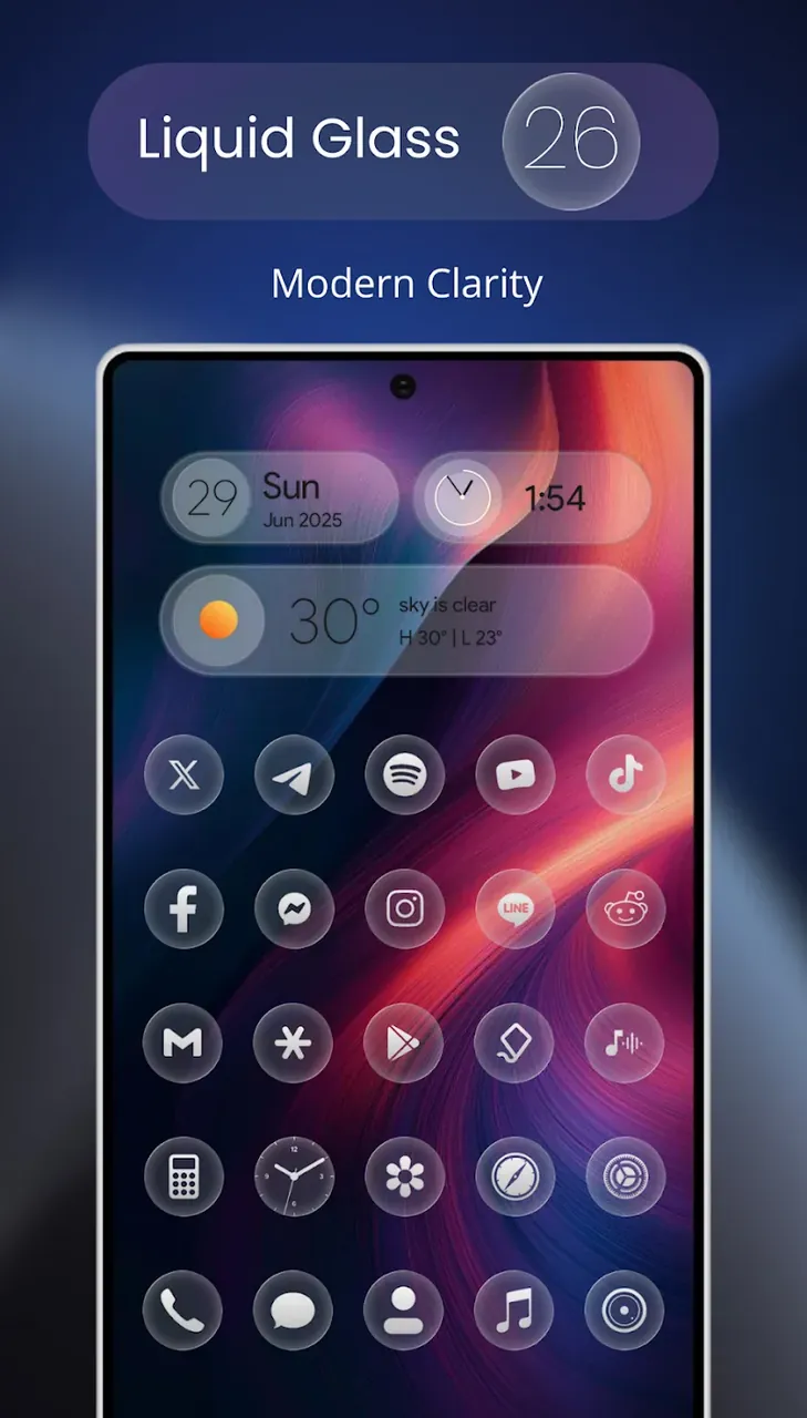 Capture d'écran 5 de Liquid Glass 26 Round Icons
