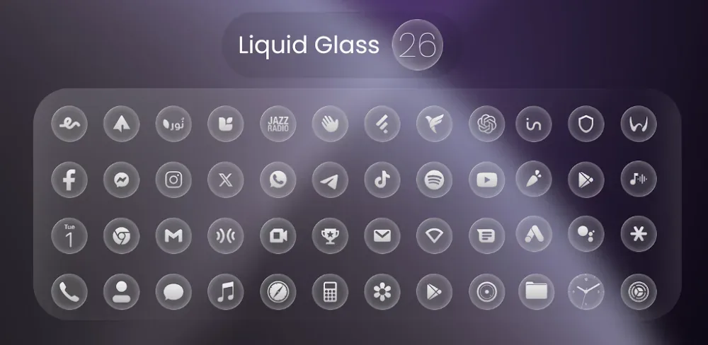 Capture d'écran 1 de Liquid Glass 26 Round Icons