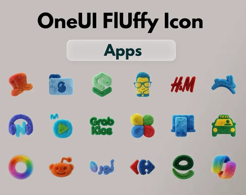 Aperçu OneUI Fluffy Icons 5