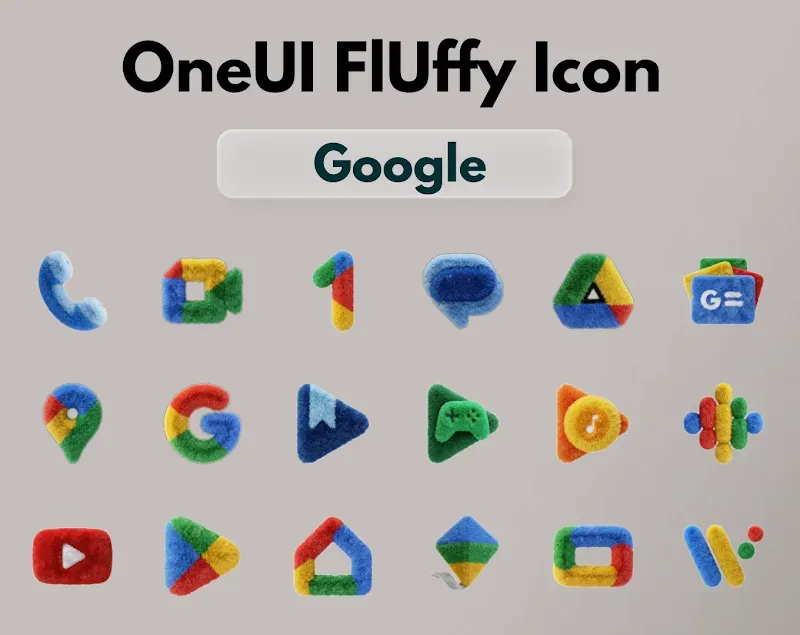 Aperçu OneUI Fluffy Icons 3