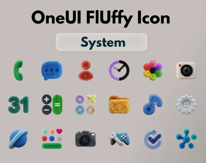 Aperçu OneUI Fluffy Icons 2