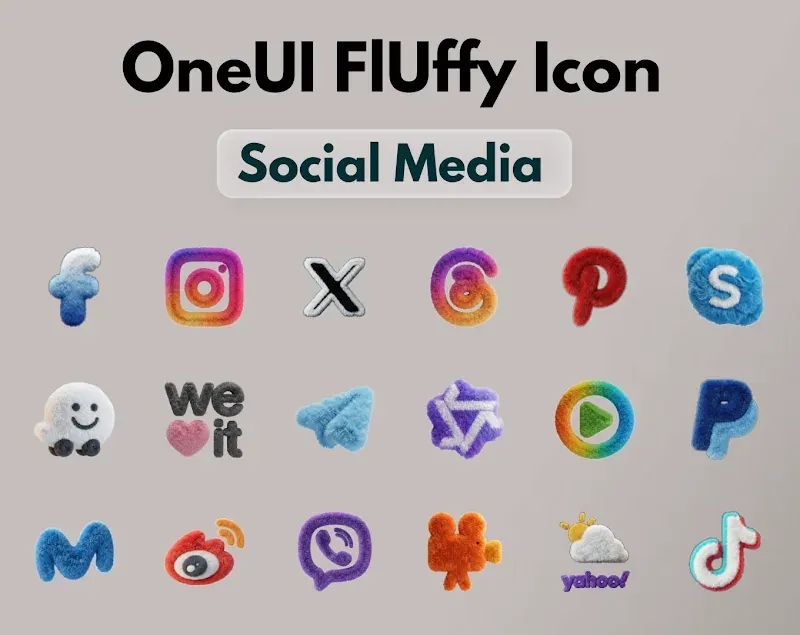 Aperçu OneUI Fluffy Icons 4