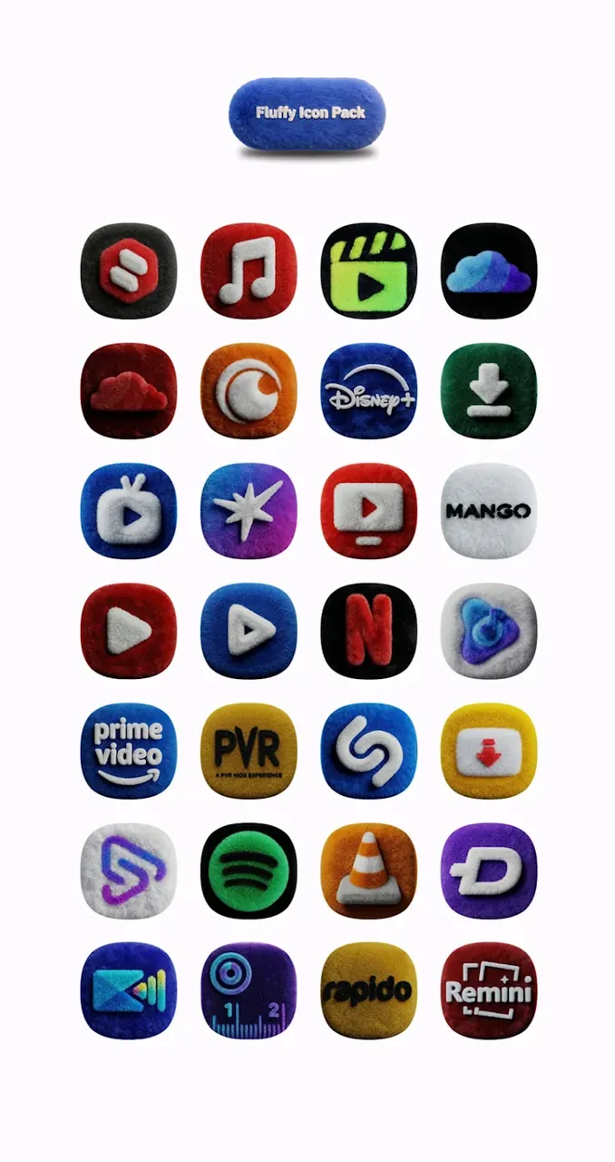 Capture d'écran 3 de One UI Fluffy Icon Pack