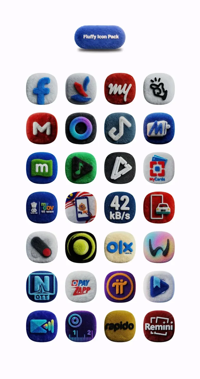 Capture d'écran 5 de One UI Fluffy Icon Pack