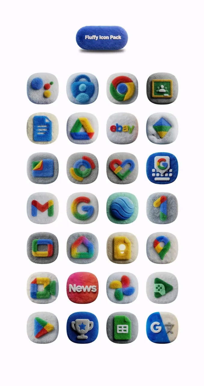 Capture d'écran 2 de One UI Fluffy Icon Pack
