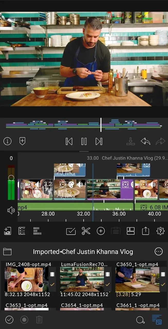 Capture d'écran de l'interface LumaFusion Pro 2