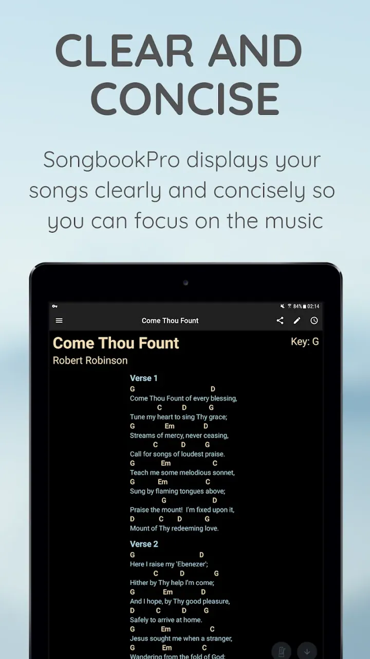 Capture d'écran de l'application SongbookPro 3