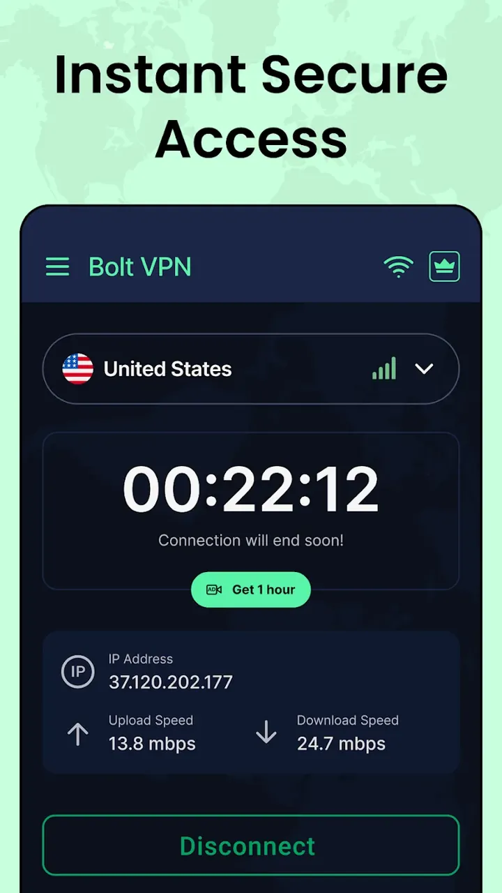 Bolt VPN capture d'écran 4
