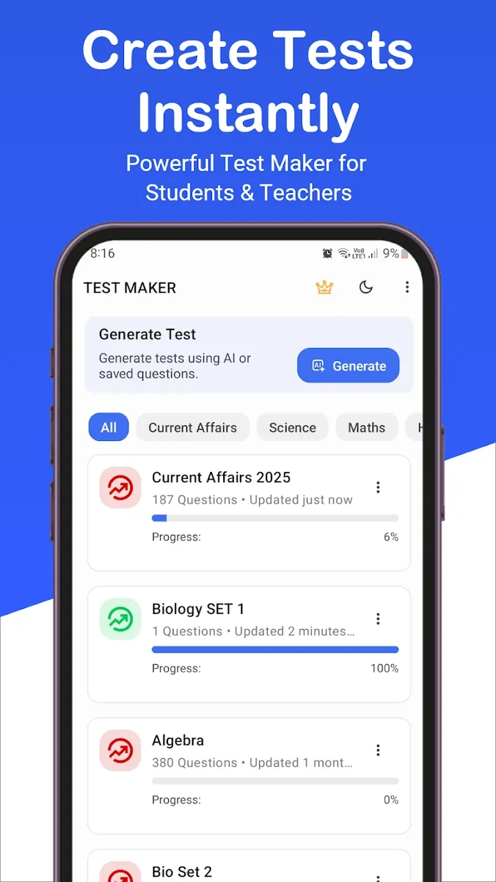 Capture d'écran 2 de Test Maker – quiz maker creator