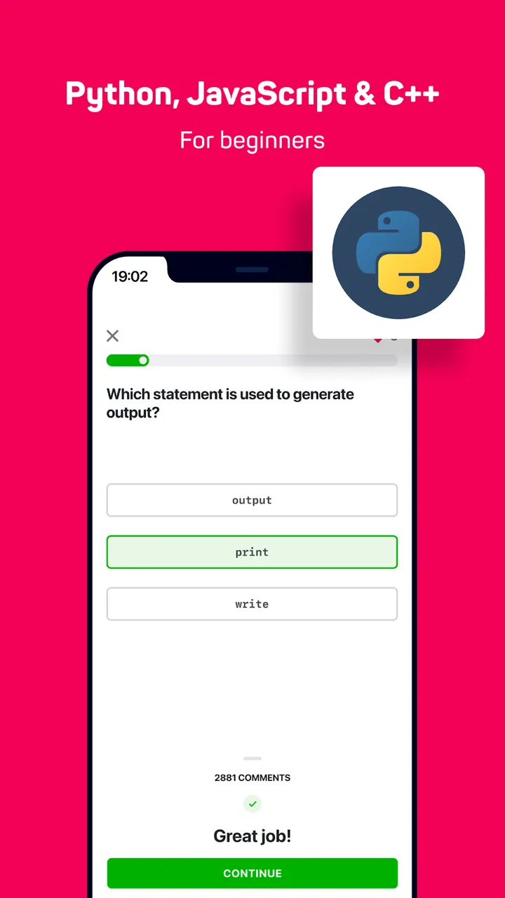 Aperçu de l'application Sololearn 4