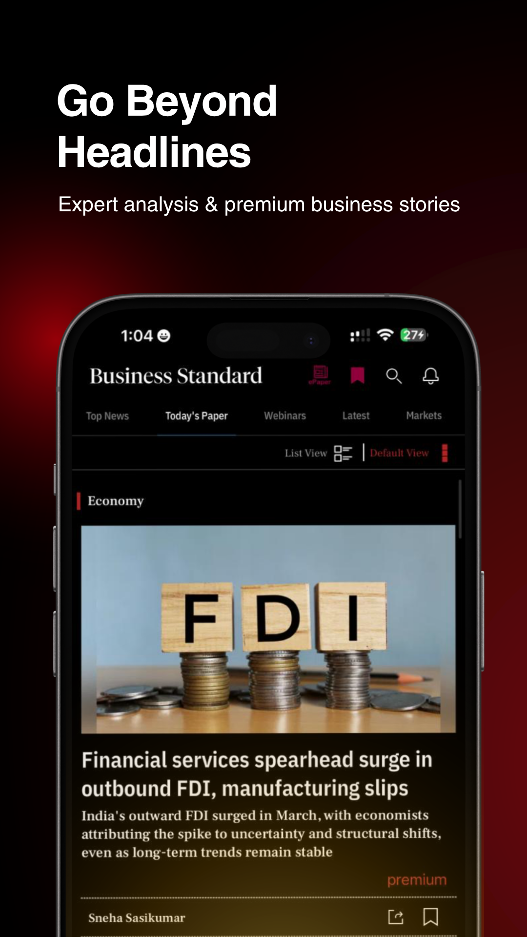 Capture d'écran 5 de Business Standard: Market News