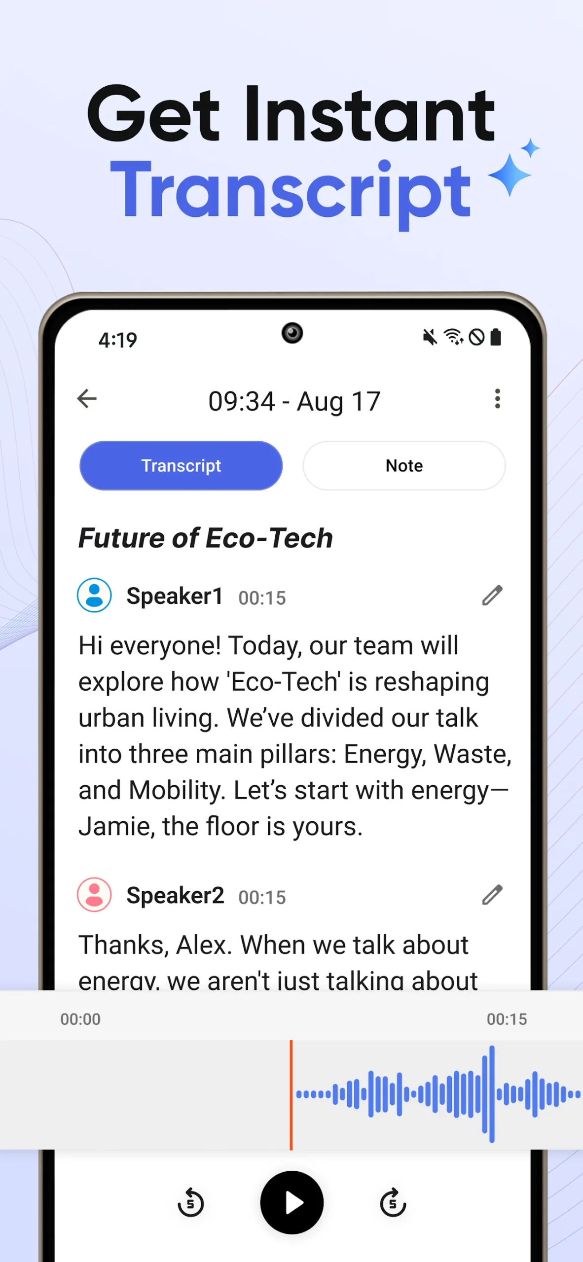 Aperçu 2 de l'application iMemo: AI Notes & Transcribe