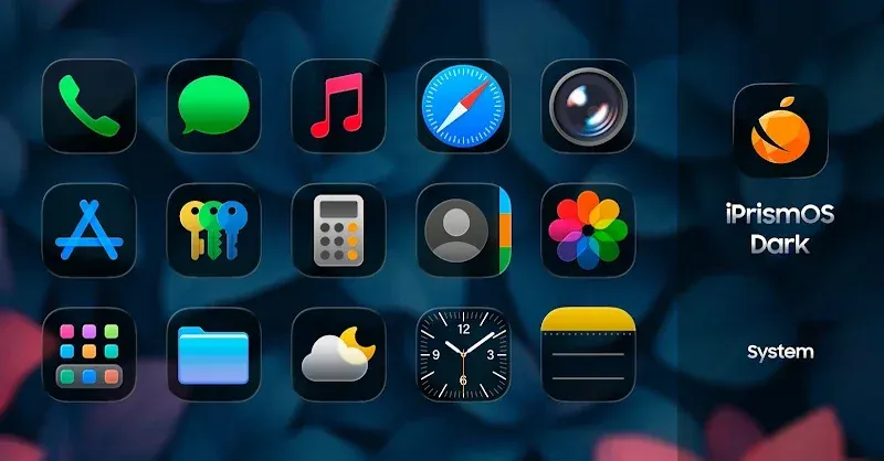 iPrismOS (Dark) - Icon Pack Capture d'écran 6