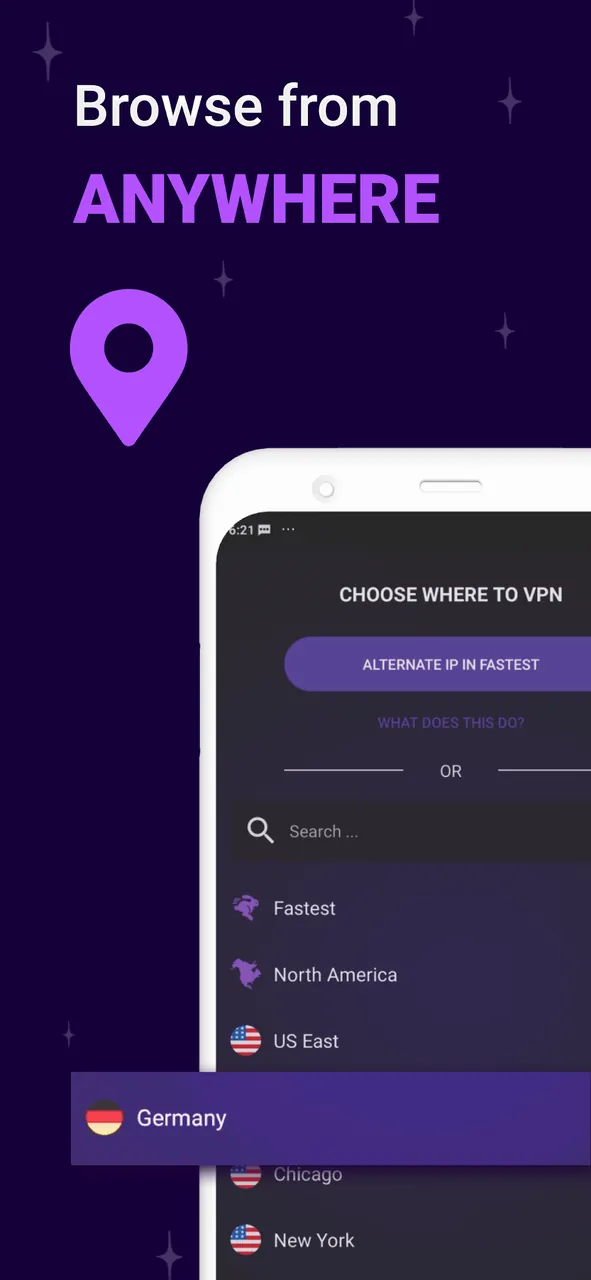 Capture d'écran de l'application FreeVPN 7