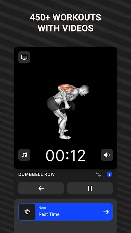 Aperçu de l'interface de l'application Muscle Booster 7
